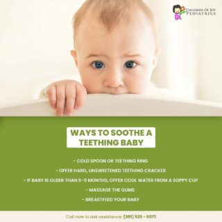 Is your teething baby keeping you up at night? You need to understand how to soothe sore gums.📌 Do not give frozen teether or teething ring as it could damage your baby’s gums.📌It is not recommended to use teething necklaces. They are dangerous as they can strangle the baby. They can also choke if the necklace breaks and they swallow the beads.📌 Don’t dip the teether in sugary substances.📌 Massage your baby’s gums gently with your clean finger. If the teeth haven’t come in yet, let the baby gnaw on your finger.📌Stay away from over-the-counter teething gels and liquids that have the ingredient benzocaine. FDA says it should not be given to children under 2 years old.Teething can be stressful for you and your baby at first. But it’ll get easier as you both learn how to soothe each new tooth that pops out....Comment below and share your experience with your teething baby. ✍🏻🔥❤️.. FOLLOW @childrenofjoynj for more helpful tips.